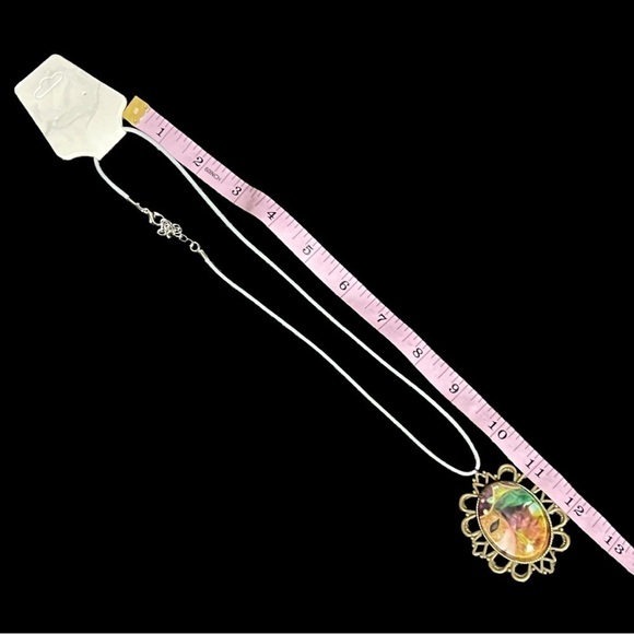 💍 Masquerade Cameo Pendant On 20” Light Blue Cord Fashion Jewelry Unique - Picture 8 of 9